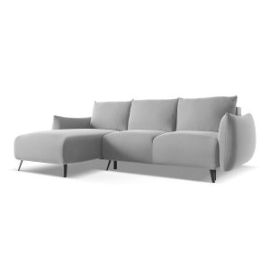 LaMiaSofa hoekbank links Genova – velours – grijs – 242x162x86 LaMiaSofa hoekbank links Genova – velours – grijs – 242x162x86