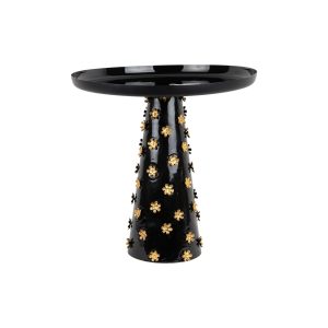 Leitmotiv bijzettafel Golden Flowers – zwart – Ø50cm Leitmotiv bijzettafel Golden Flowers – zwart – Ø50cm