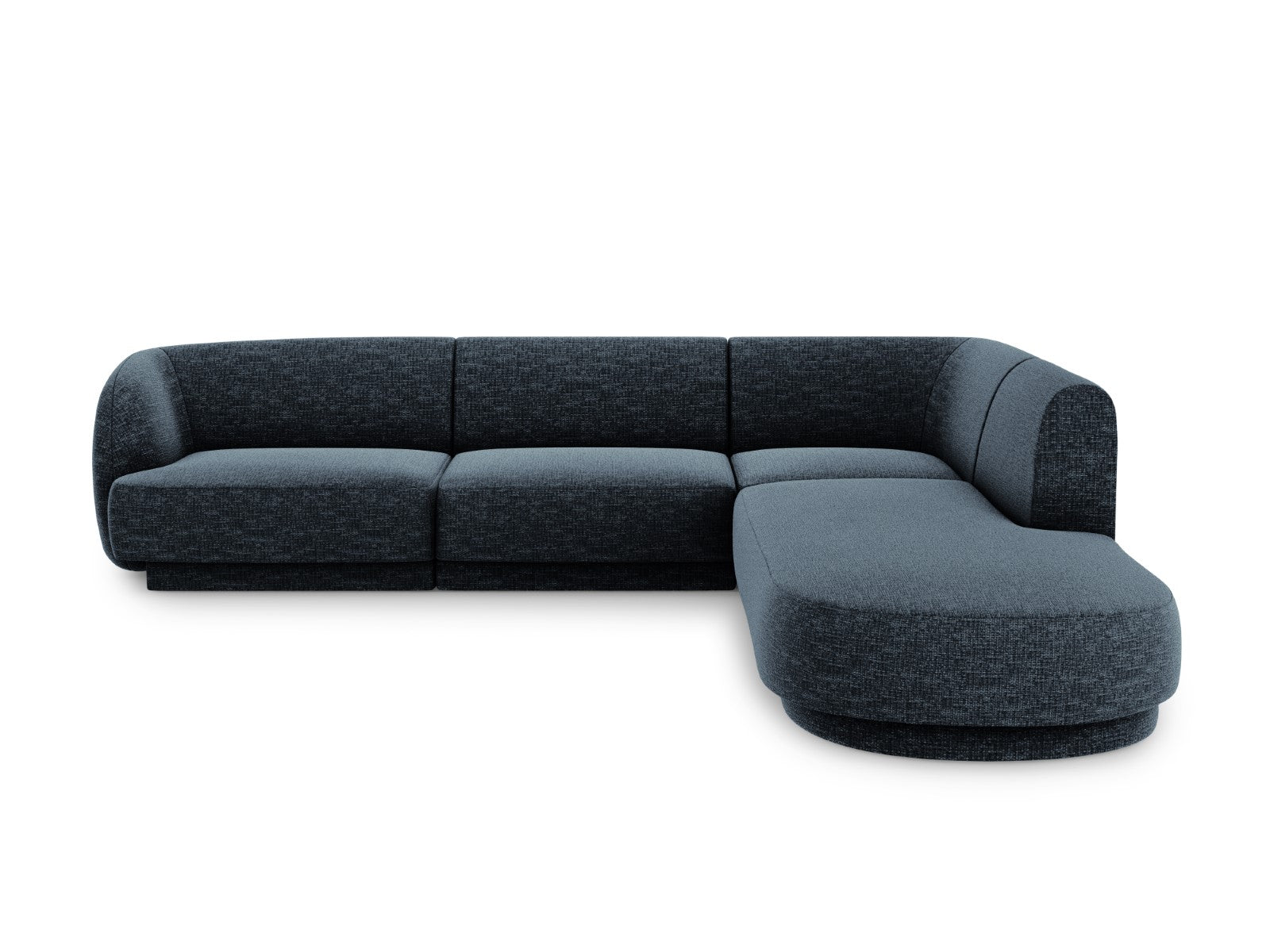 Micadoni rechter hoekbank Miley 6-zits, chenille, koningsblauw - 248x2
