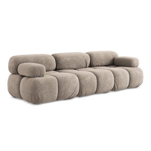 LaMiaSofa 3-zits bank Sanremo – chenille stof – donkerbeige – 285x96x7