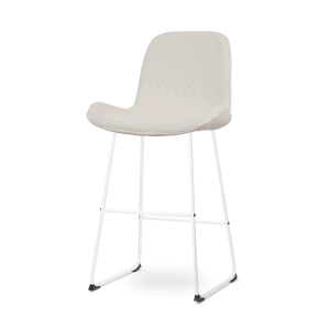 Nolon Nino-Fé Barkruk Ribstof Créme – Wit Onderstel – 75 cm