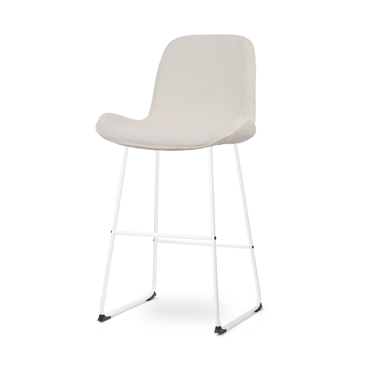Nolon Nino-Fé Barkruk Ribstof Créme - Wit Onderstel - 75 cm