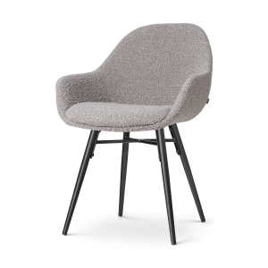 Nolon Nena-Mae Eetkamerstoel Bouclé Taupe – Zwarte Houten Poten Nolon Nena-Mae Eetkamerstoel Bouclé Taupe – Zwarte Houten Poten