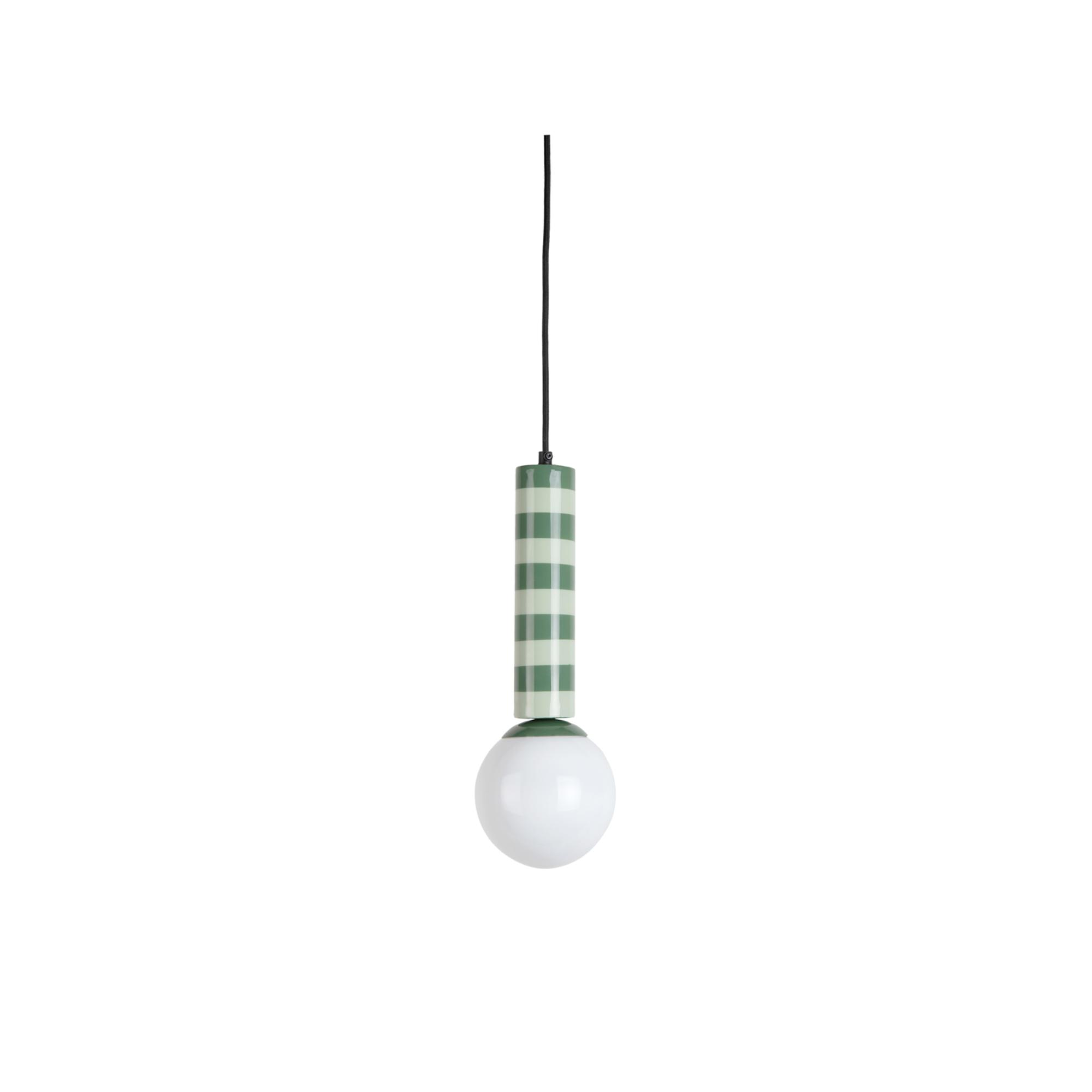Leitmotiv hanglamp Rayado - groen - 12x12x38cm - Paddenstoellamp