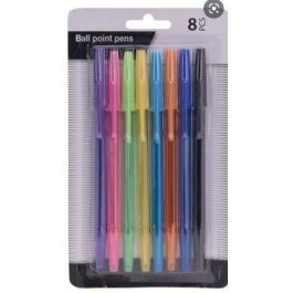 Balpen set 15cm van 8 verschillende kleuren