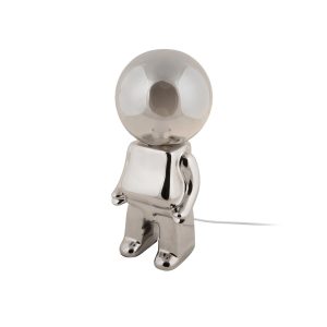 Leitmotiv tafellamp Ross LED – zilver – 12x12x27cm Leitmotiv tafellamp Ross LED – zilver – 12x12x27cm
