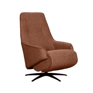 LABEL51 Fauteuil Odense Elektrisch – Oranje Bouclé – Draaibaar LABEL51 Fauteuil Odense Elektrisch – Oranje Bouclé – Draaibaar