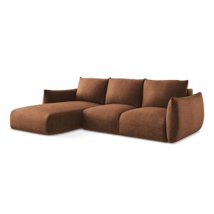 LaMiaSofa hoekbank links Savona – textuurstof – terracotta – 242x162x9 LaMiaSofa hoekbank links Savona – textuurstof – terracotta – 242x162x9