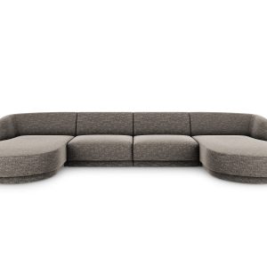 Micadoni Panoramische bank Miley 5-zits, chenille, grijs – 156x330x70c Micadoni Panoramische bank Miley 5-zits, chenille, grijs – 156x330x70c