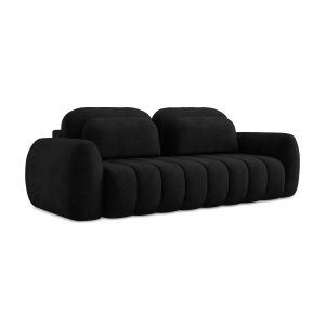 LaMiaSofa 3-zits slaapbank Ginosa – chenille stof – zwart – 266x121x95