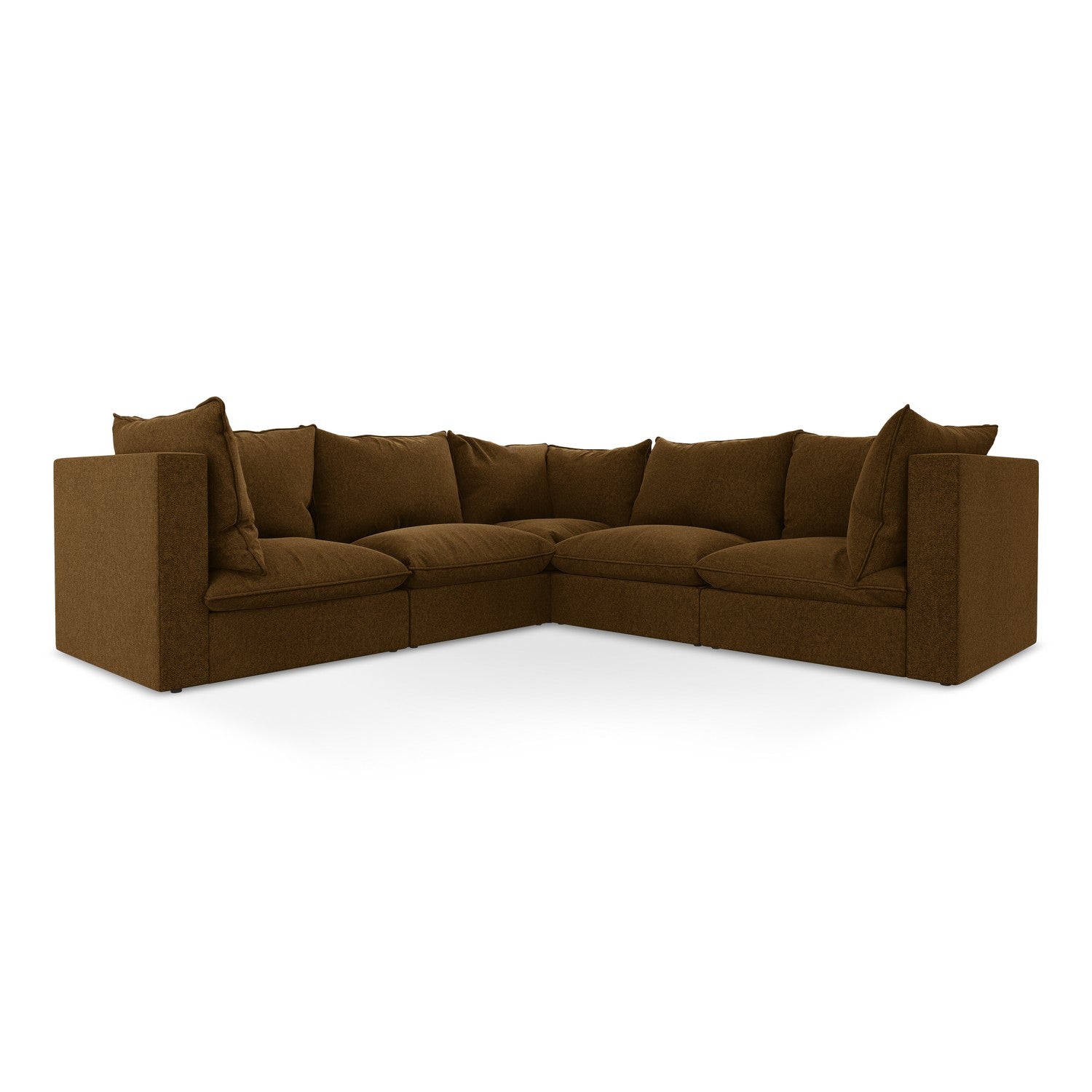 LaMiaSofa Modulaire hoekbank Ravenna - velours - mosterd - 255x255x77