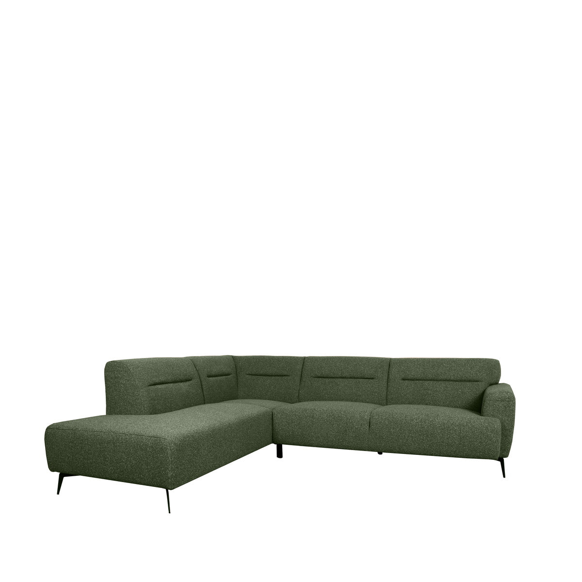 LABEL51 Hoekbank Bolzano Links - Donkergroen Bouclé - 270x227x80cm