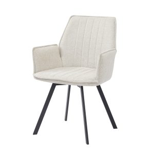 Livingfurn eetkamerstoel Louise beige – stof – 1 stuk Livingfurn eetkamerstoel Louise beige – stof – 1 stuk