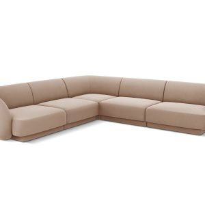 Micadoni Symmetrische hoekbank Miley 5-zits, flueel, cappuccino – 255x Micadoni Symmetrische hoekbank Miley 5-zits, flueel, cappuccino – 255x