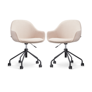 Nolon Nout-Mae Bureaustoelen Set van 2 – Beige – Zwart Nolon Nout-Mae Bureaustoelen Set van 2 – Beige – Zwart