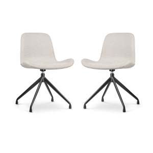 Nolon Nola-Fé Draaibare Eetkamerstoelen Set van 2 Beige – Zwart Nolon Nola-Fé Draaibare Eetkamerstoelen Set van 2 Beige – Zwart