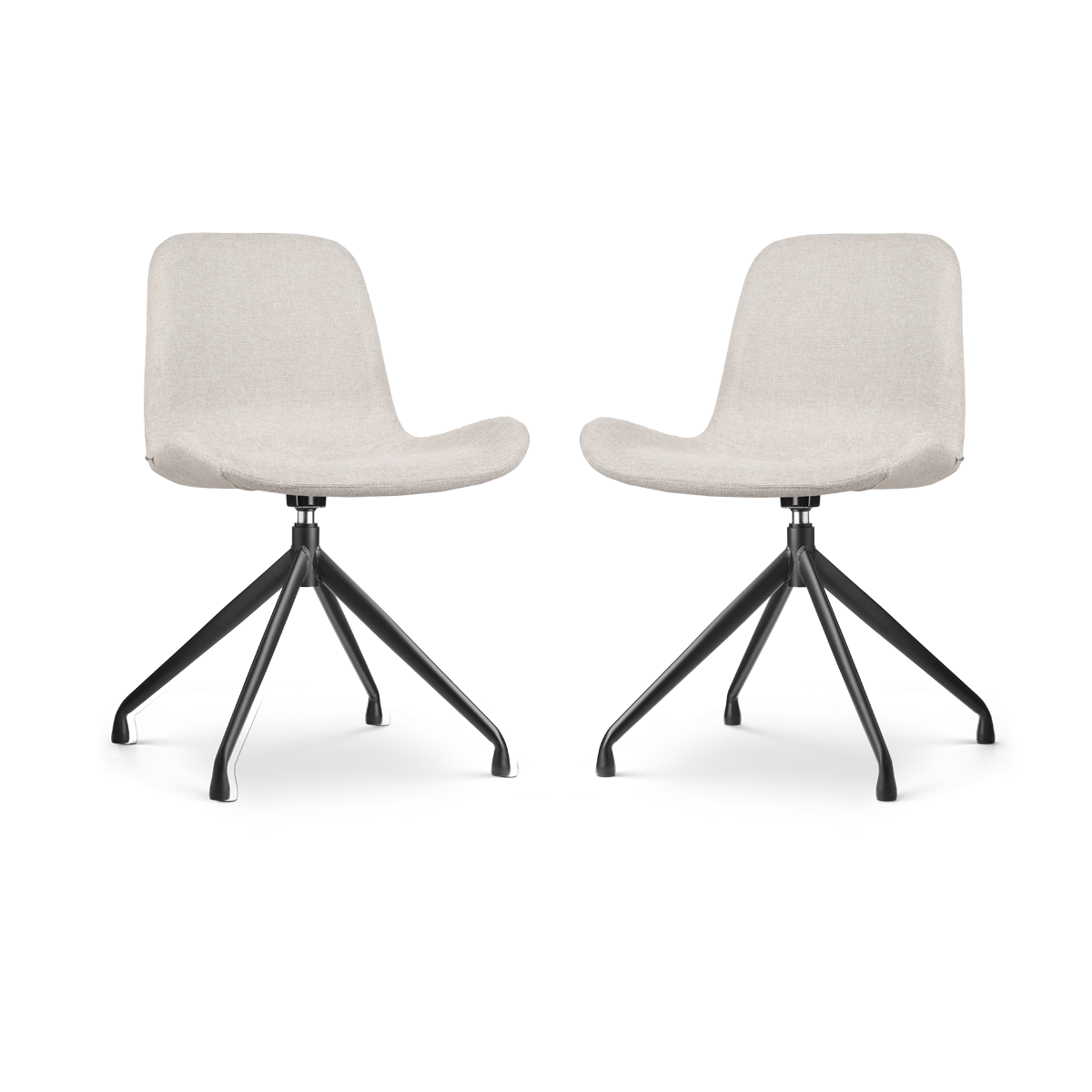 Nolon Nola-Fé Draaibare Eetkamerstoelen Set van 2 Beige - Zwart