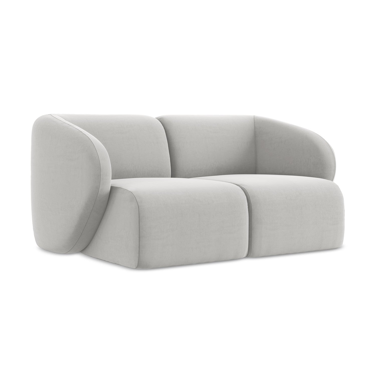 LaMiaSofa Tweezits modulaire bank Cervo - velours - zilver - 174x94x75
