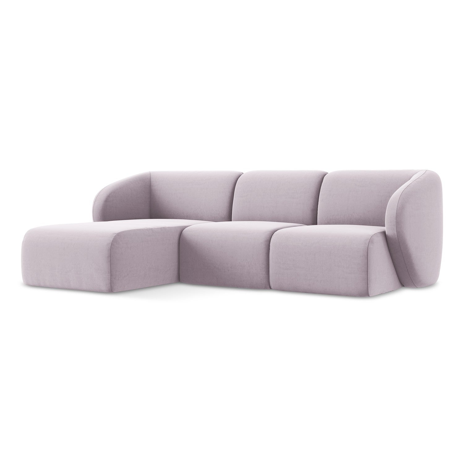 LaMiaSofa hoekbank links Cervo - velours - lavendel - 248x166x79
