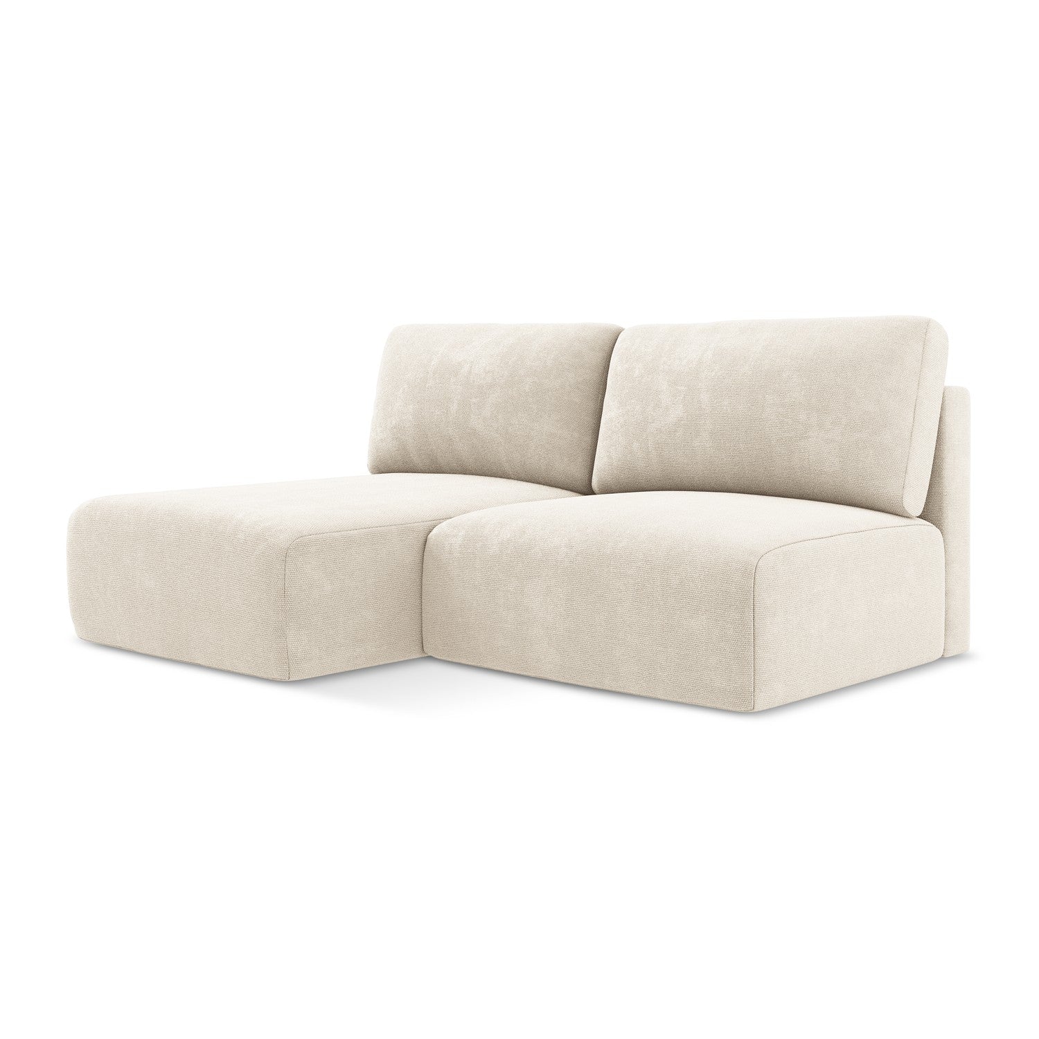 LaMiaSofa hoekbank links Ostia - chenille stof - lichtbeige - 210x149x