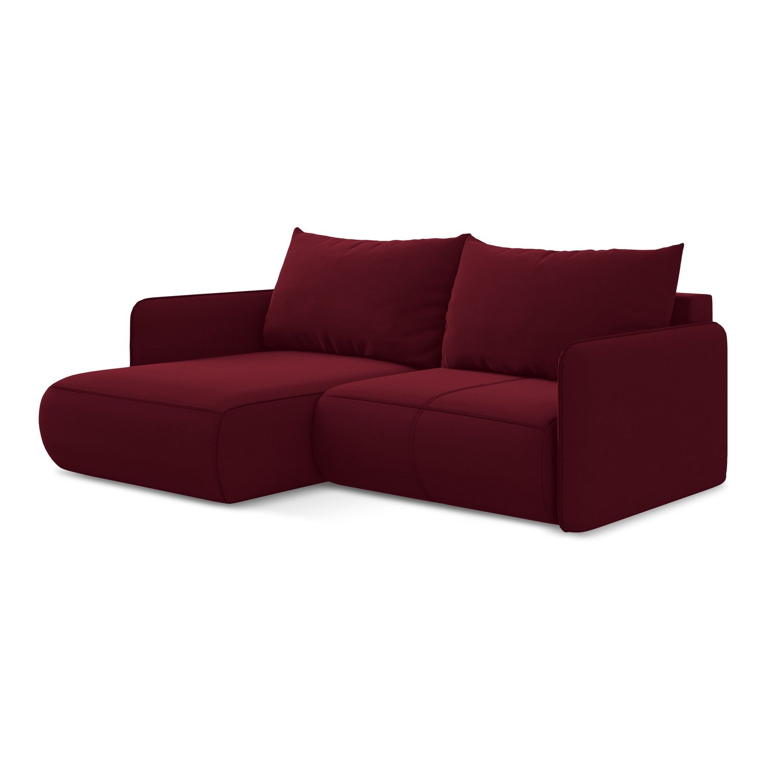 LaMiaSofa hoekbank links Palermo - velours - bourgondië - 207x148x86