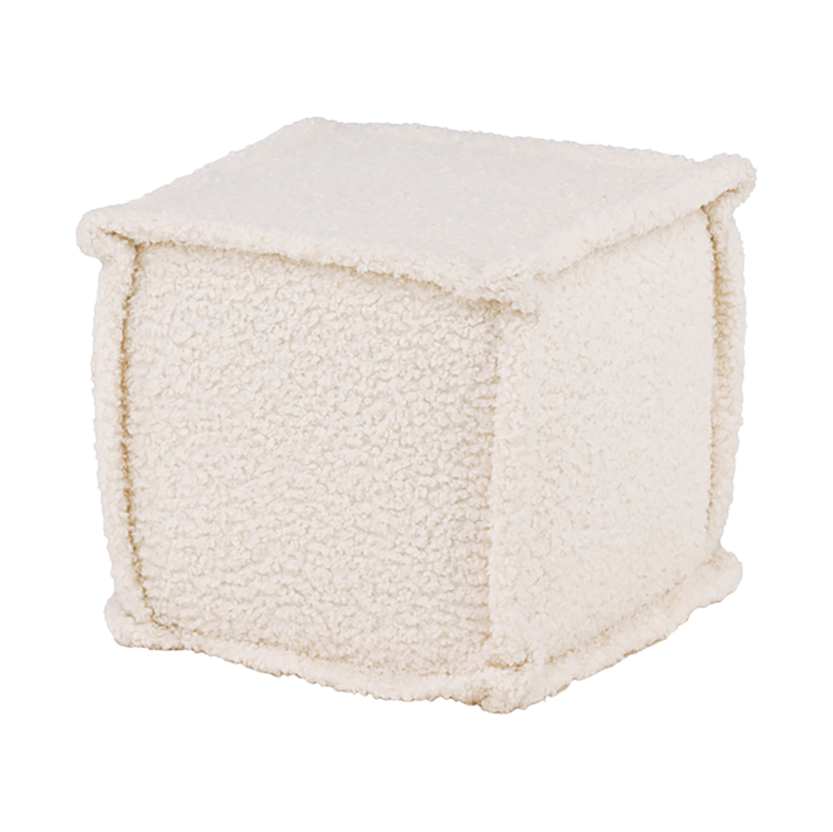 Nest living Quinty Vierkante Poef Bouclé - Wit