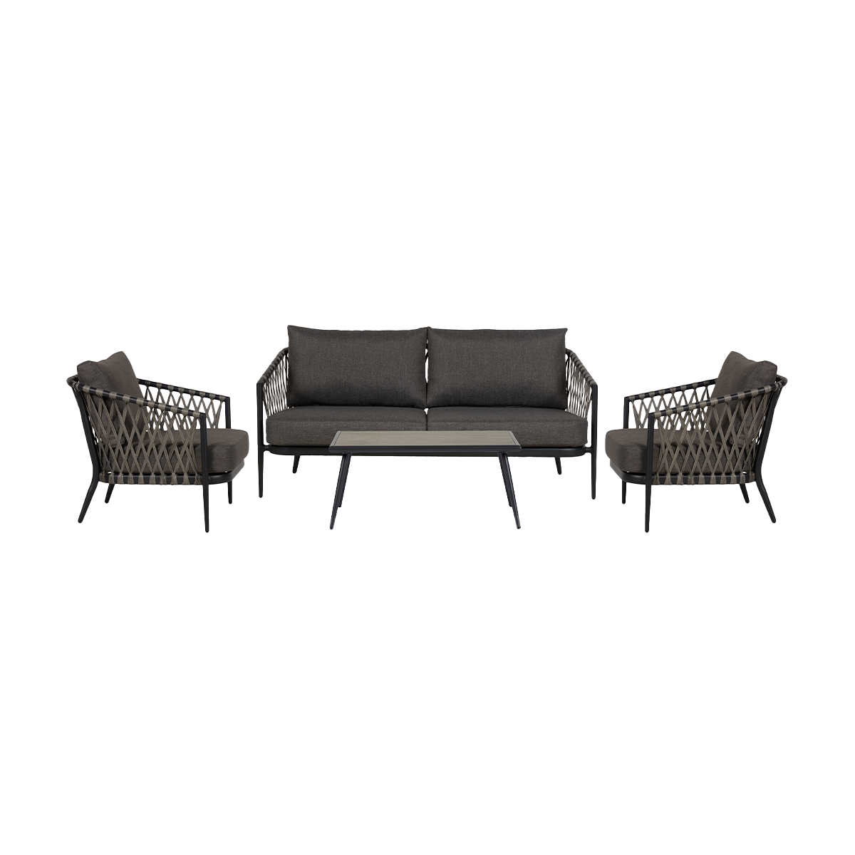 Lisomme Christel 4 delige tuin loungeset donkergrijs