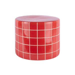Leitmotiv bijzettafel Retro Tiles Low – rood – Ø42cm Leitmotiv bijzettafel Retro Tiles Low – rood – Ø42cm