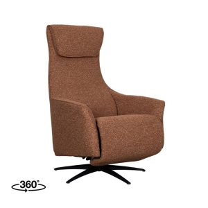 LABEL51 Fauteuil Lund Elektrisch – Oranje Bouclé – Draaibaar LABEL51 Fauteuil Lund Elektrisch – Oranje Bouclé – Draaibaar