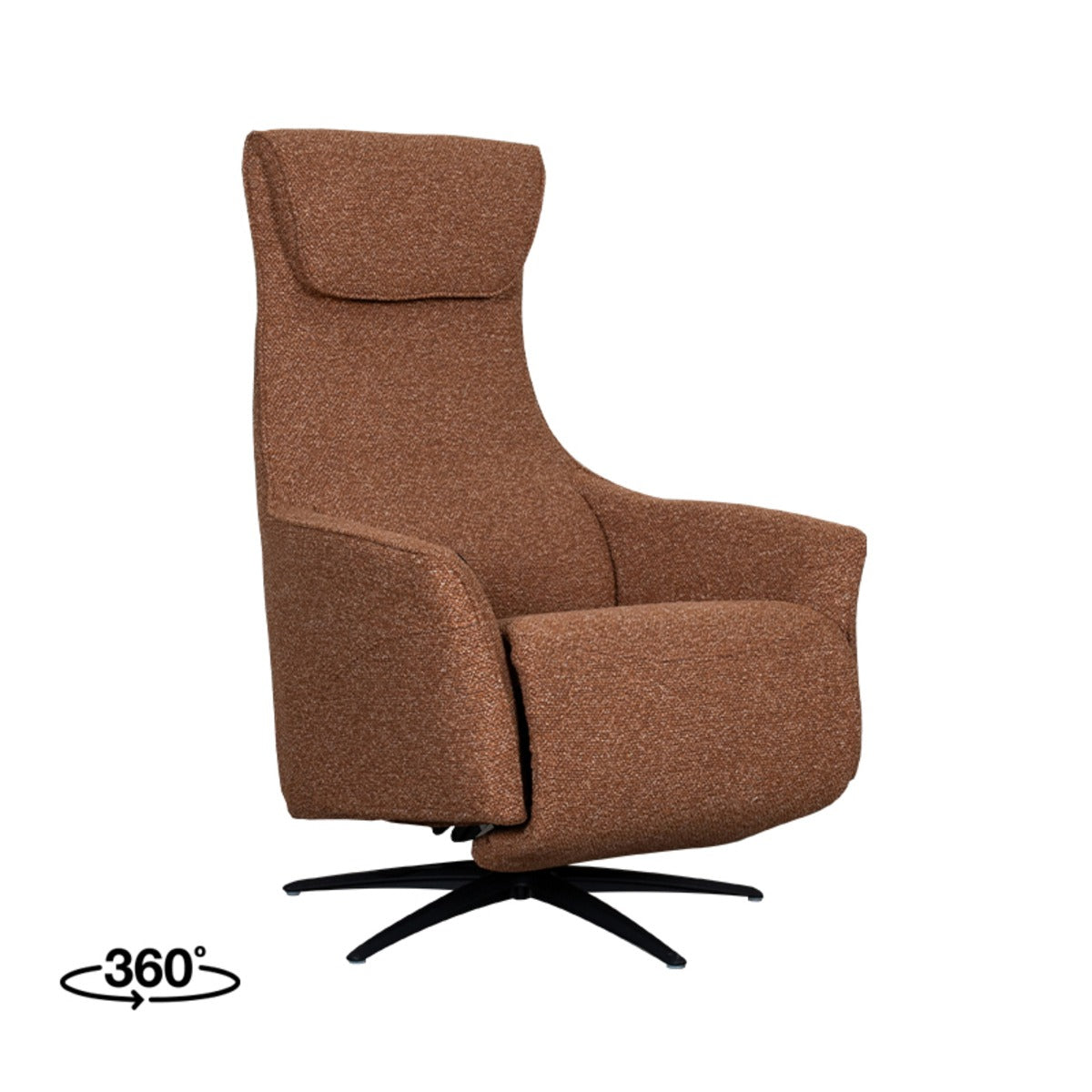 LABEL51 Fauteuil Lund Elektrisch - Oranje Bouclé - Draaibaar