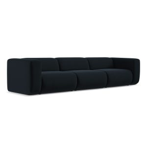 LaMiaSofa 4-zits bank Bari – velours – koningsblauw – 319x89x70