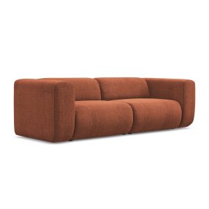 LaMiaSofa 3-zits bank Bari – chenille stof – terracotta – 228x89x70
