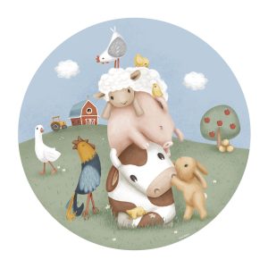 Little Dutch Behangcirkel Kinderkamer Little Farm 100cm Little Dutch Behangcirkel Kinderkamer Little Farm 100cm
