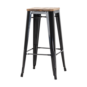 Legend Metalen barkruk zwart – met houten zitting – 65 cm Legend Metalen barkruk zwart – met houten zitting – 65 cm