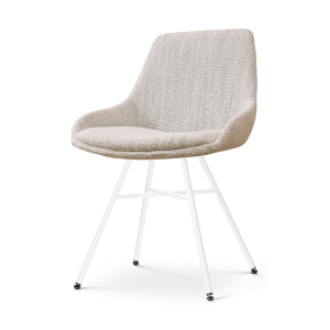 Nolon Noa-Isa Eetkamerstoel Beige Gemêleerd – Stof – Wit Onderstel Nolon Noa-Isa Eetkamerstoel Beige Gemêleerd – Stof – Wit Onderstel