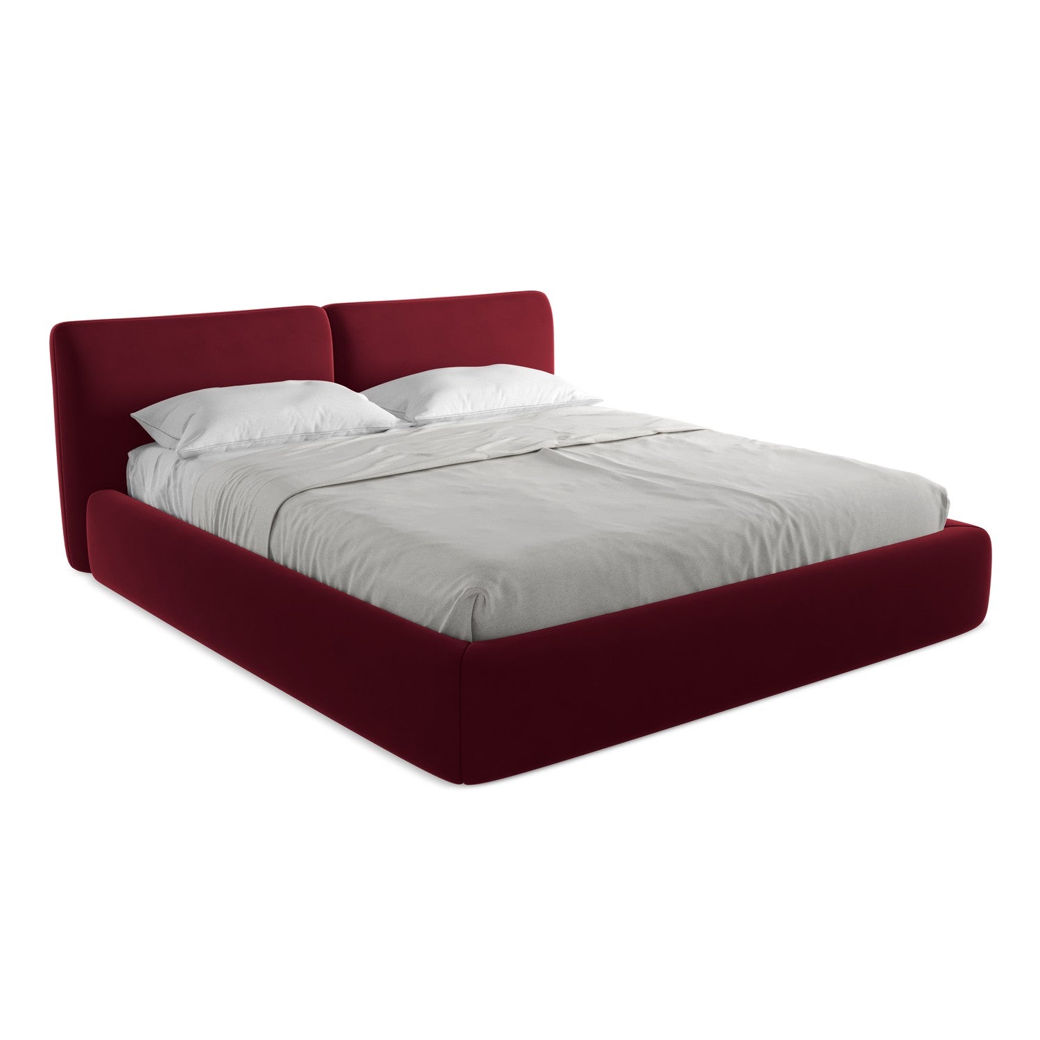 LaMiaSofa Bed met opbergruimte Milano - velours - bourgondië - 200x228