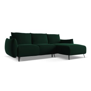 LaMiaSofa hoekbank rechts Genova – velours – flessengroen – 242x162x86 LaMiaSofa hoekbank rechts Genova – velours – flessengroen – 242x162x86