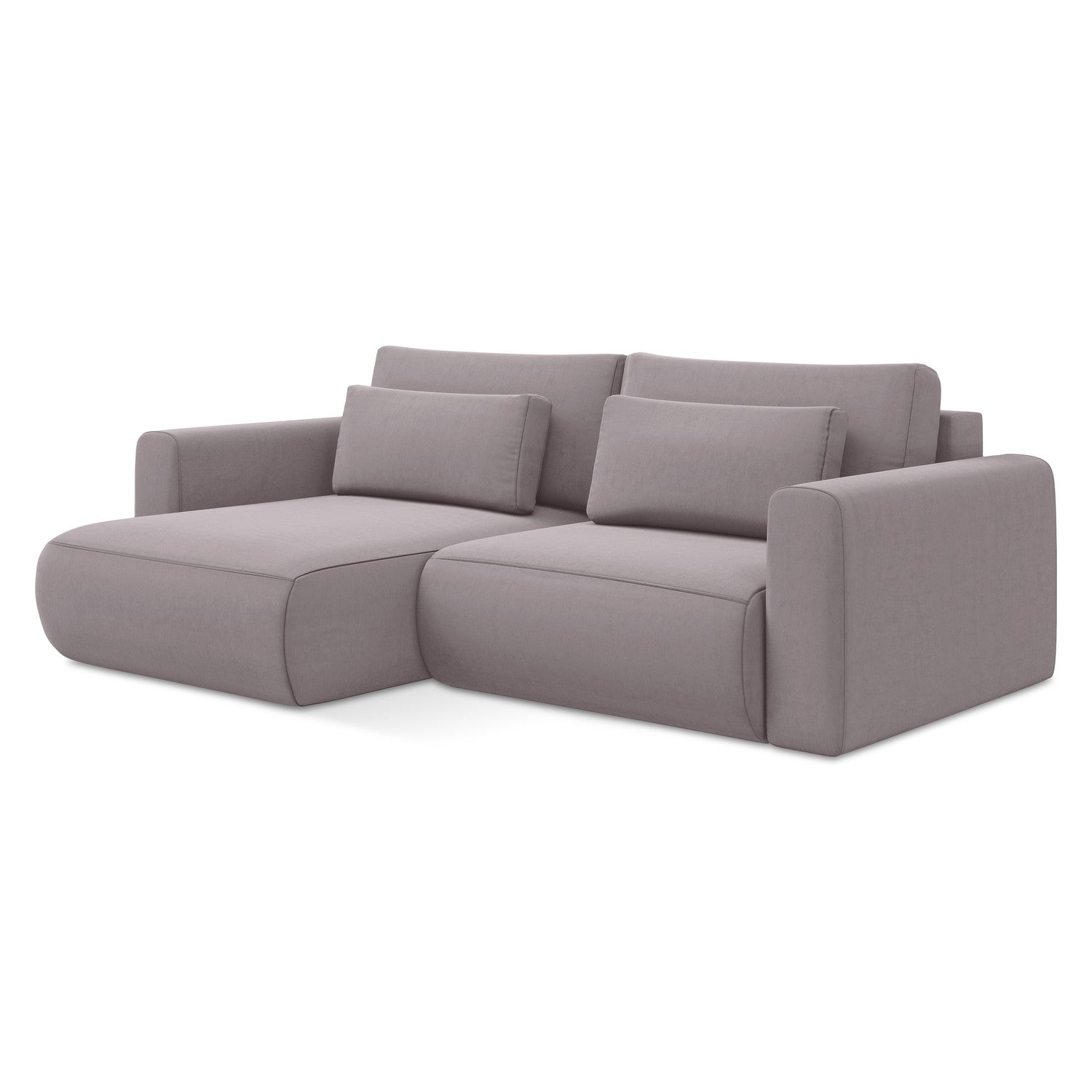 LaMiaSofa hoekbank links Perugia - velours - lavendel - 240x149x82