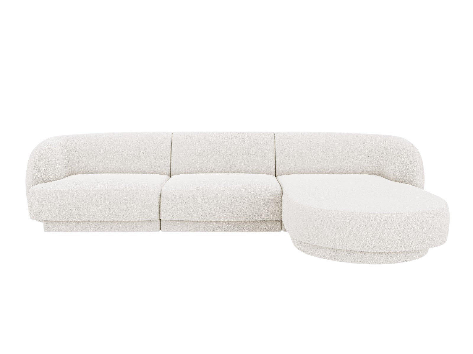 Micadoni rechter hoekbank Miley 4-zits, boucle wit - 156x255x70cm