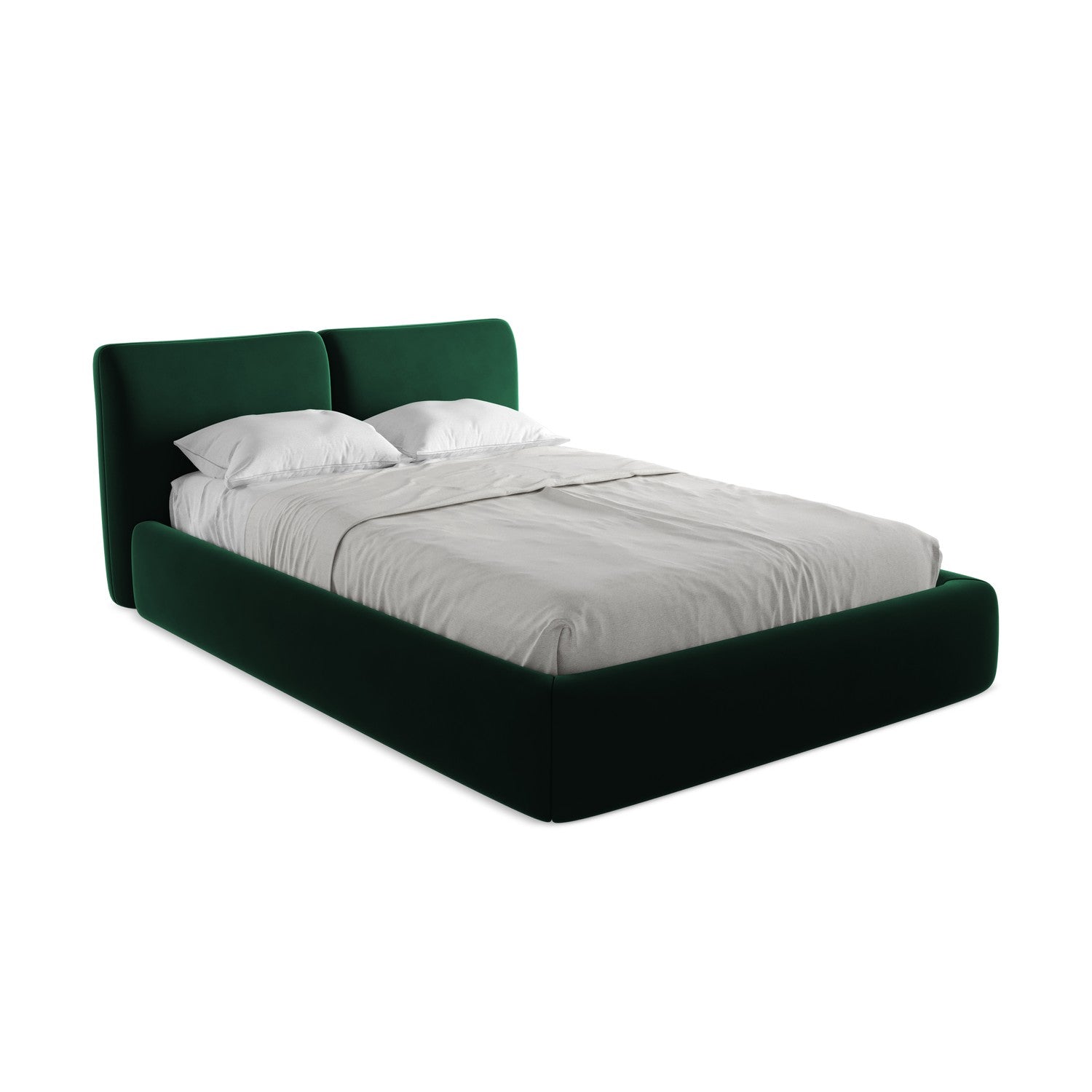 LaMiaSofa Bed met opbergruimte Milano - velours - flessengroen - 160x2