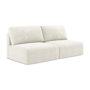 LaMiaSofa 3-zits slaapbank Ostia – chenille stof – wit – 216x102x79 LaMiaSofa 3-zits slaapbank Ostia – chenille stof – wit – 216x102x79