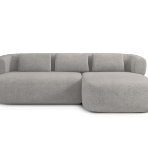 Micadoni rechter hoekbank Jenny 5-zits, boucle lichtgrijs – 145x225x73 Micadoni rechter hoekbank Jenny 5-zits, boucle lichtgrijs – 145x225x73