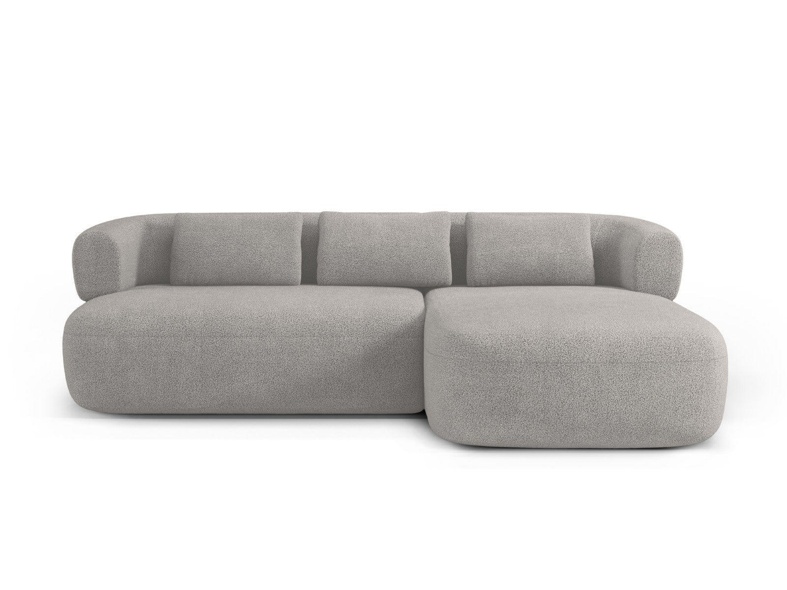 Micadoni rechter hoekbank Jenny 5-zits, boucle lichtgrijs - 145x225x73