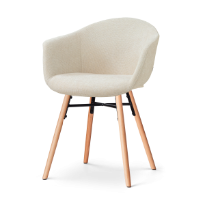 Nolon Nena-Otis Eetkamerstoel Cottonbeige – Houten Onderstel Nolon Nena-Otis Eetkamerstoel Cottonbeige – Houten Onderstel