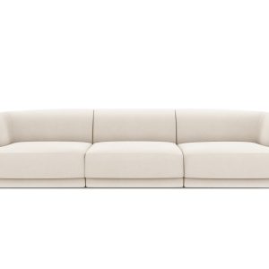 Micadoni Bank Miley 3-zits, flueel, lichtbeige – 90x255x70cm Micadoni Bank Miley 3-zits, flueel, lichtbeige – 90x255x70cm