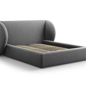Micadoni Opbergbed met hoofdeinde Miley 180x200cm, flueel, grijs – 230 Micadoni Opbergbed met hoofdeinde Miley 180x200cm, flueel, grijs – 230