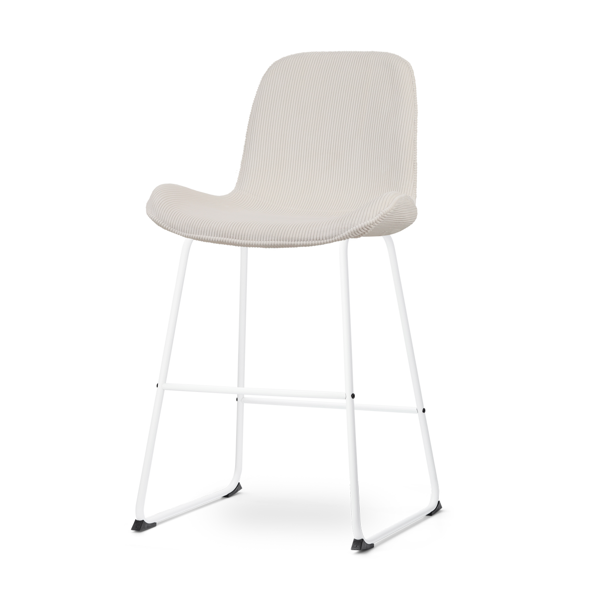 Nolon Nino-Fé Barkruk Ribstof Créme - Wit Onderstel - 65 cm
