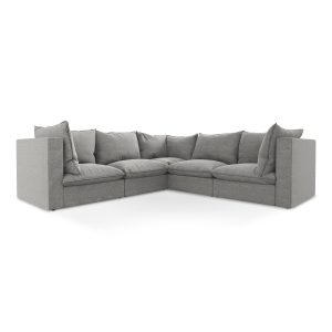 LaMiaSofa Modulaire hoekbank Ravenna – bouclé – lichtgrijs – 255x255x7
