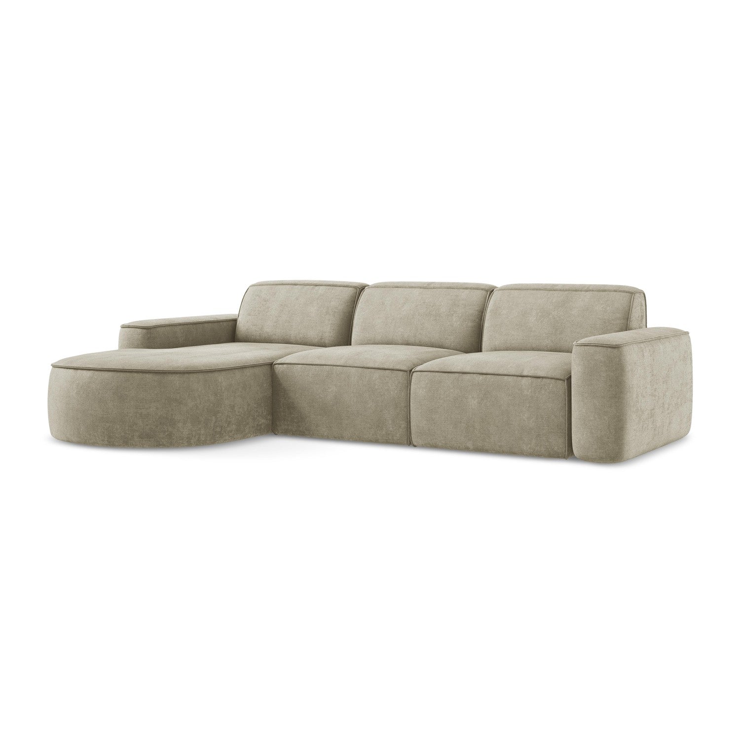 LaMiaSofa hoekbank links Melissa - chenille stof - beige - 284x166x70