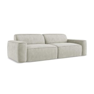 LaMiaSofa 4-zits bank Melissa – chenille stof – parel – 244x102x70